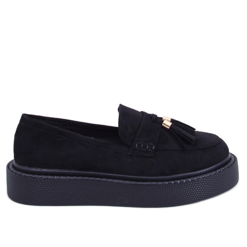 Plattform loafers med fransar Svart