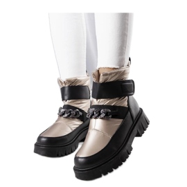 Guld snöstövlar med kedja Ephraim - Solea