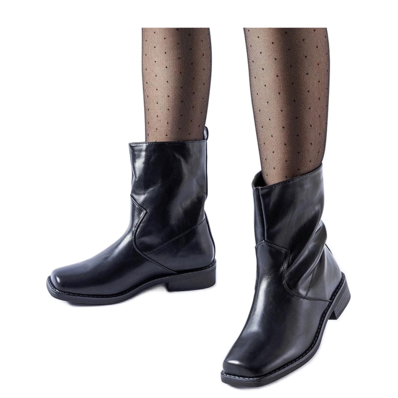 Svarta isolerade rektangulära tåstövlar Bel - Solea