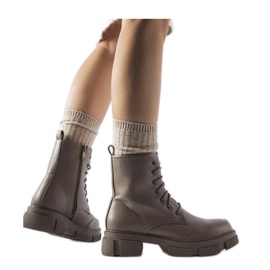 Grå och bruna isolerade arbetarstövlar Cunningham - Solea