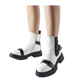 Vita stövletter med massiv sula från Fontarine - Solea