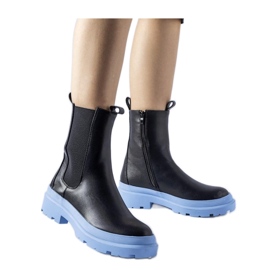 Svarta skor med blå sula Georgette - Solea