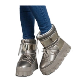 Guld plattform snöstövlar med målade Losta - Solea-inlägg