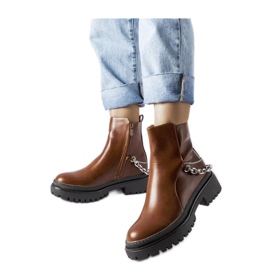 Bruna stövletter med Muqaddim-kedja - Solea