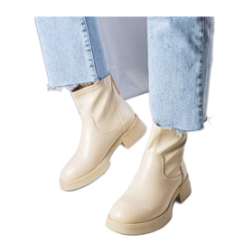 Beige klassiska ankelboots