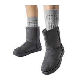 Grå isolerade klassiska snöstövlar
