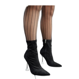 Svarta ankelboots med dekorativ klack