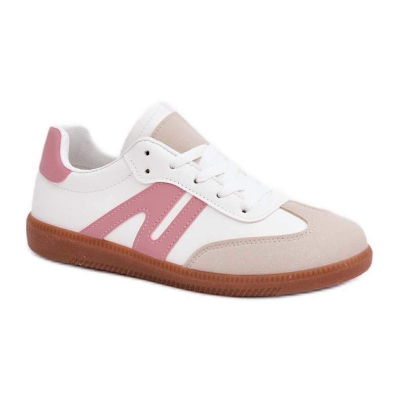 Låga sneakers för dam 7112 Vit/Rosa