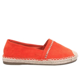 Espadrilles kvinnors orange med zirkoner