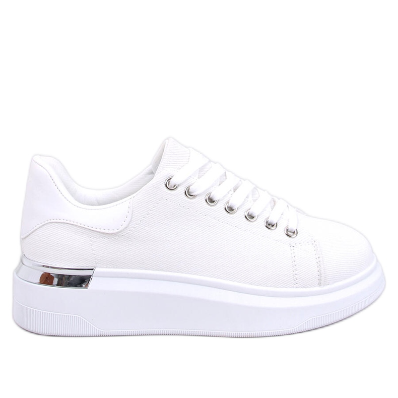 Sneakers kvinnors sportduk på vita kilar