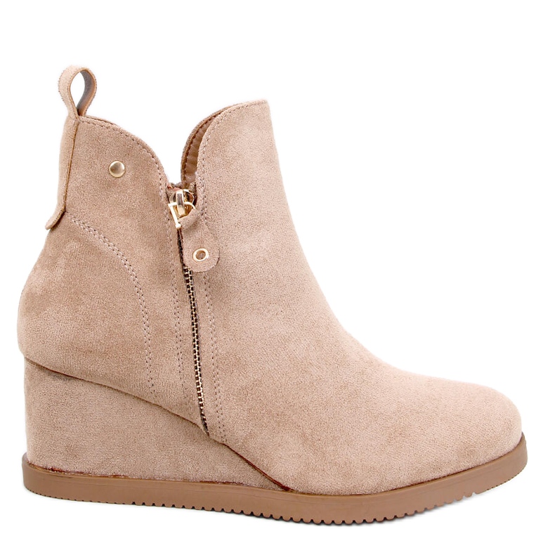 Khaki kilstövlar i mocka beige