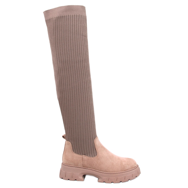 Kaki sock boots beige