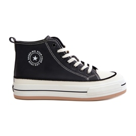 Isolerade damsneakers på Eco Leather Platform Big Star OO274062 Svart