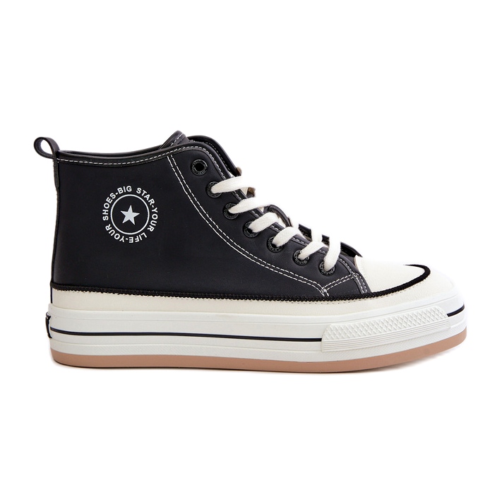 Isolerade damsneakers på Eco Leather Platform Big Star OO274062 Svart