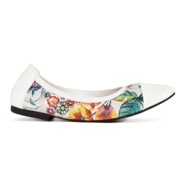 Goodin Blommiga balettlägenheter med patenterad vit tå