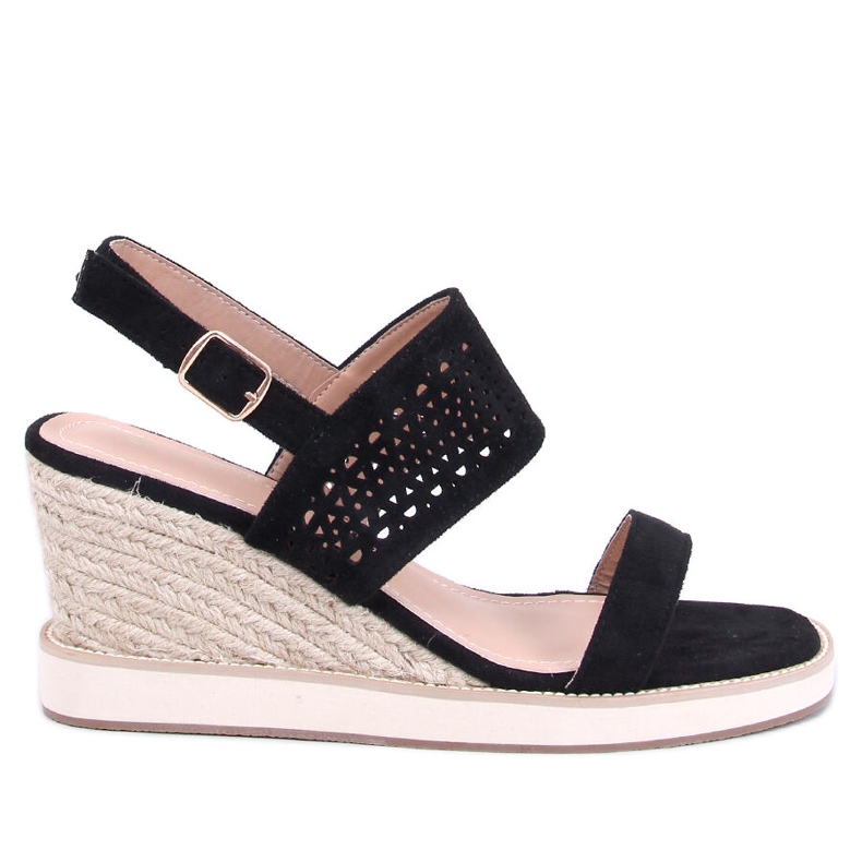 Svarta espadrillesandaler