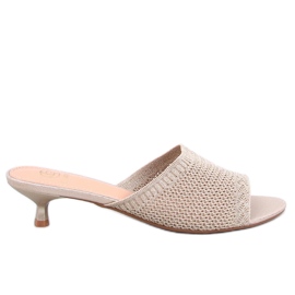 Women's Openwork Flip flops på guld beige