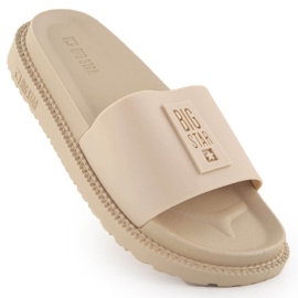 Beige plattformsflipflops för kvinnor Big Star LL274A210