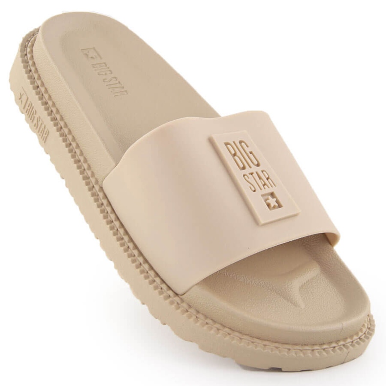 Beige plattformsflipflops för kvinnor Big Star LL274A210