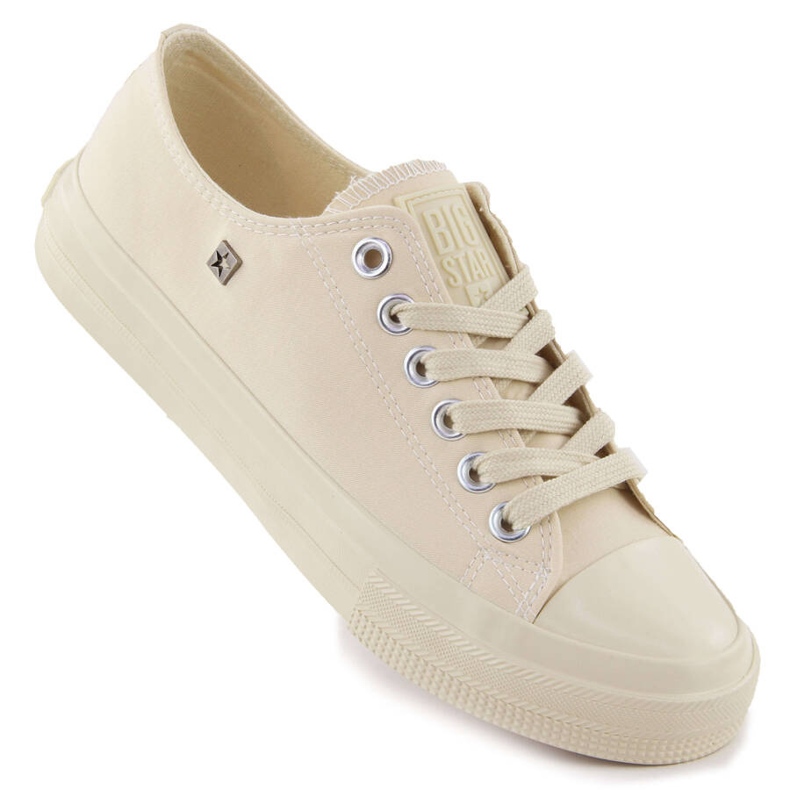 Beige textilsneakers för dam Big Star NN274286