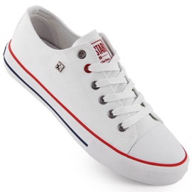 Låg-top vita textilsneakers Big Star NN274656