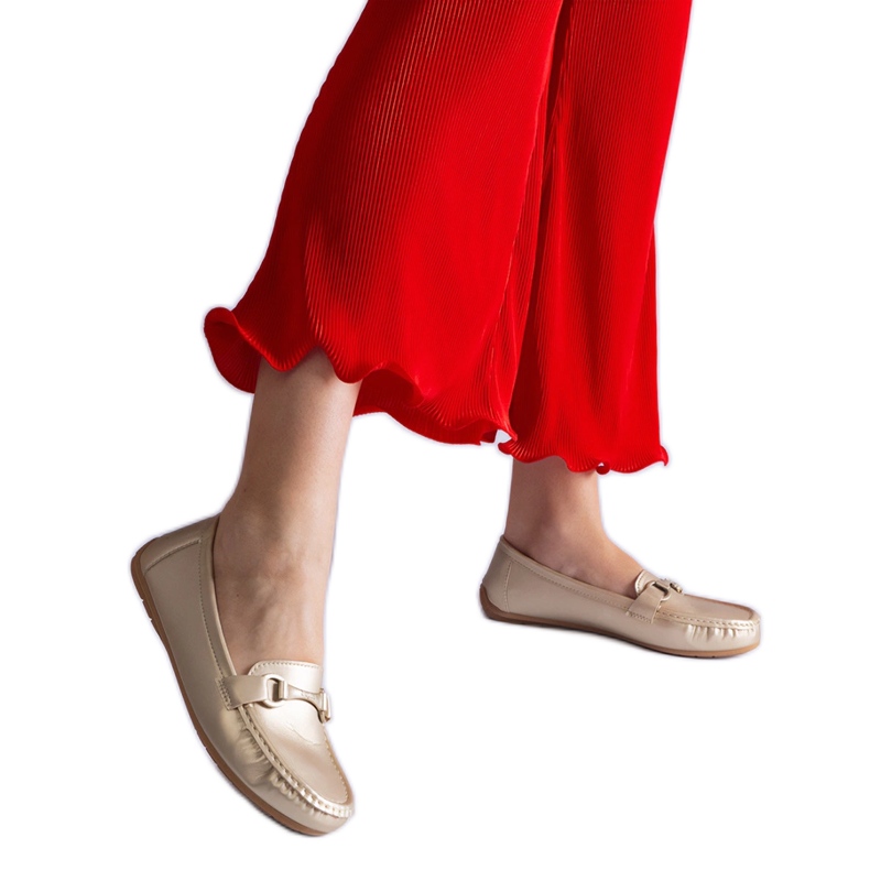 Gold Classic Eco Loafers Metallic Leather gyllene