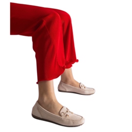 Beige loafers med rosett