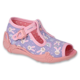 Befado barntofflor 213P143 lila kaniner violett
