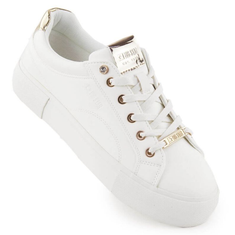 Kvinnors eko-läder sneakers Big Star NN274211 White vit