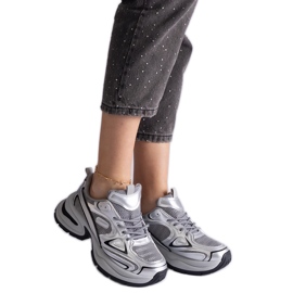 Silver sneakers med massiv sula silver-