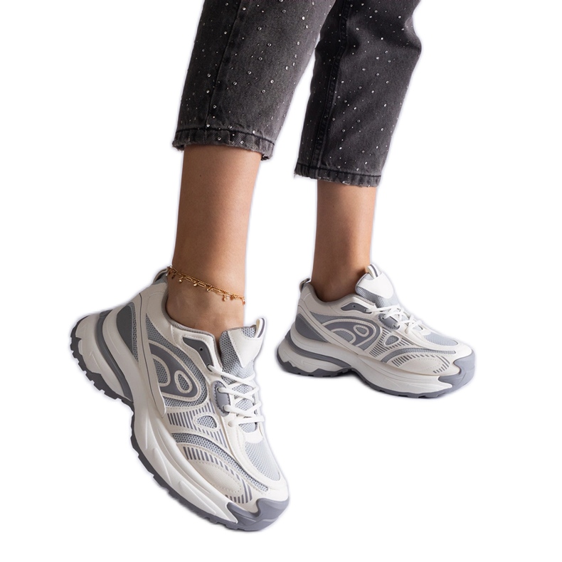 Gråa damsportsneakers