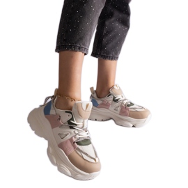 Flerfärgade sportsneakers för kvinnor vit