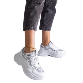Vita sneakers med glitterinlägg