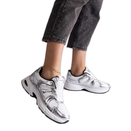 Kvinnors vita och silver sneakers