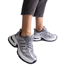 Silversneakers för damer silver-