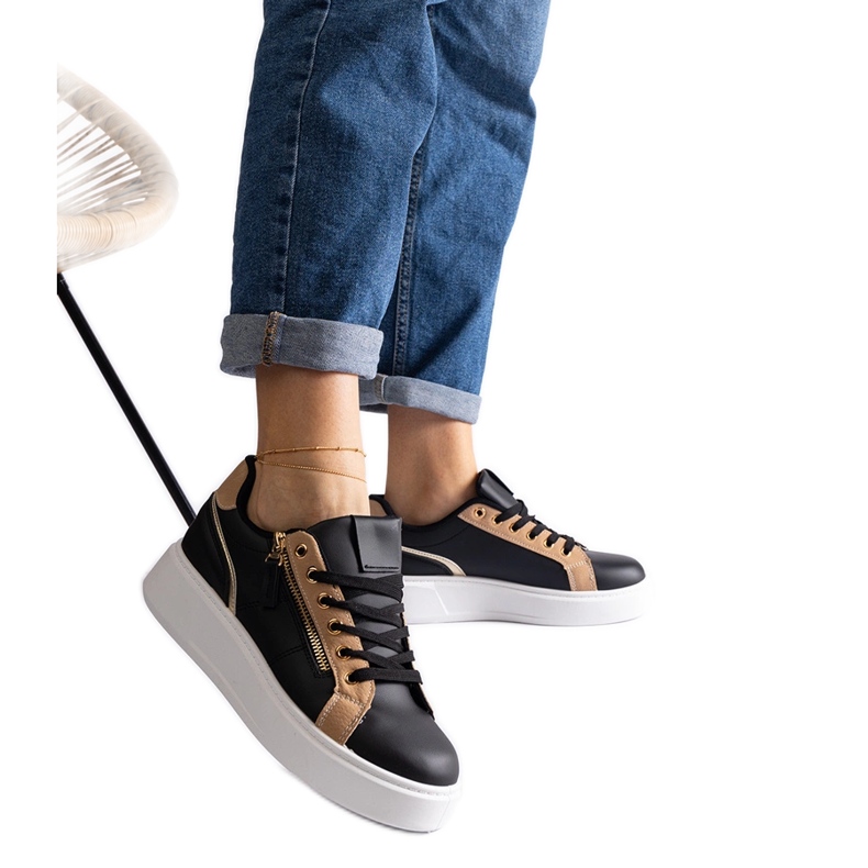 Svarta sportsneakers för kvinnor