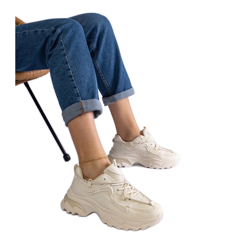 Beiga sportsneakers för dam beige