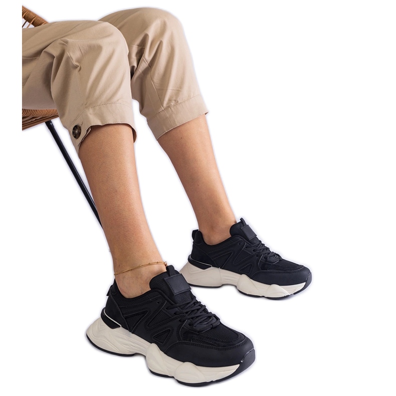 Svarta sportsneakers för kvinnor