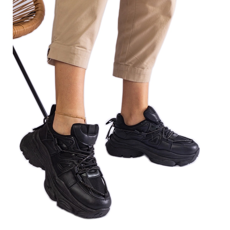 Svarta sportsneakers för kvinnor