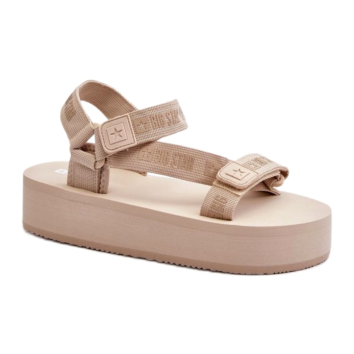 Kvinnors sandaler på plattformen Big Star NN274A528 Beige