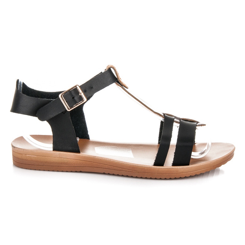 Licean Platta sandaler med spänne svart