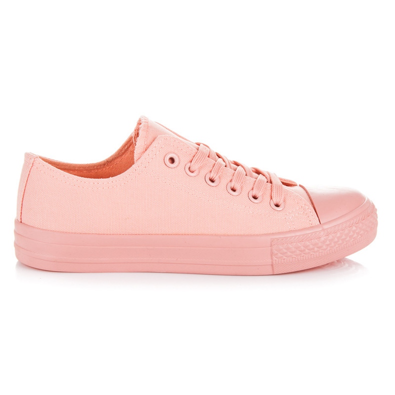 Knytna låga sneakers rosa