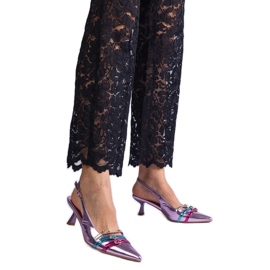 Lila ankklack med öppen klack purpur