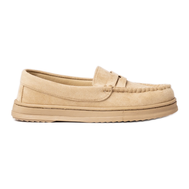 Kvinnors beige mocka loafers