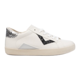 Kvinnors sneakers glitterinsatser svart