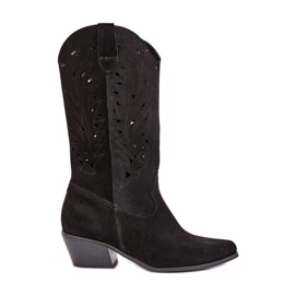 Suede Boots med en OpenWork Upper Zazoo 3609 svart