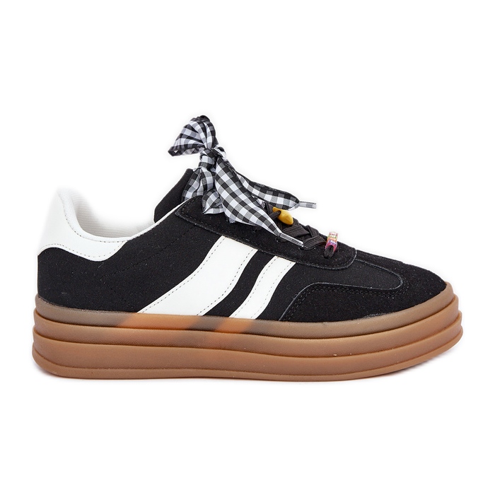 Kvinnors sneakers med svarta stift