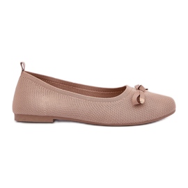 Mesh ballerinas med en båge beige