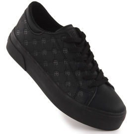 Kvinnors Eco Leather Sneakers Black Big Star RR274335 svart