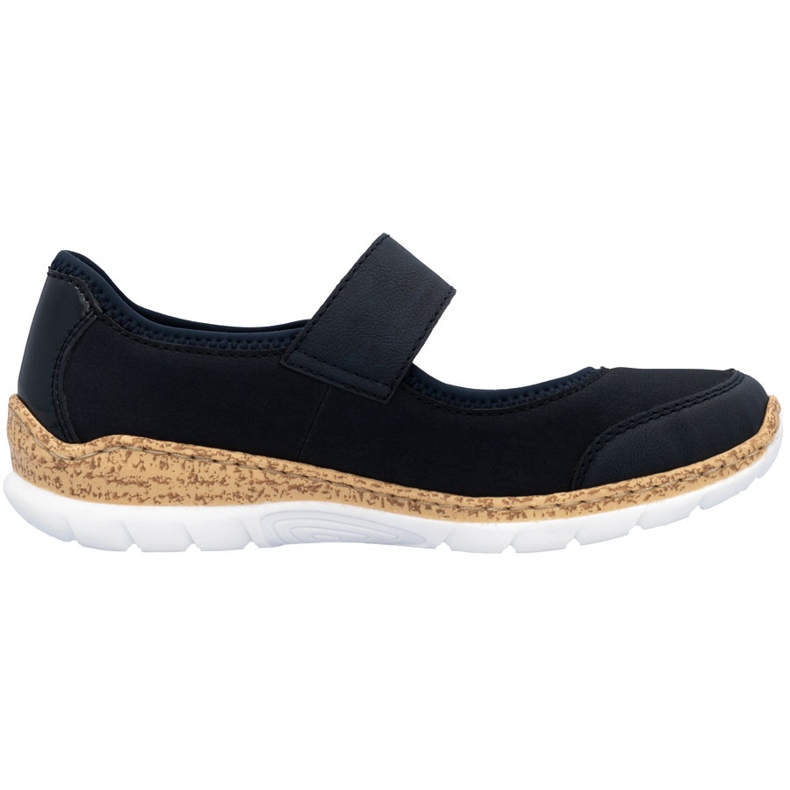 Rieker N42B0-14 Navy Blue Women's Bekväm kardborrskor blå